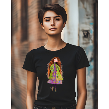 Koszulka damska Vintage Girl Retro Kolorowa Dusza