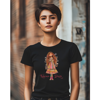 Koszulka damska Vintage Girl Retro Kolorowa Dusza